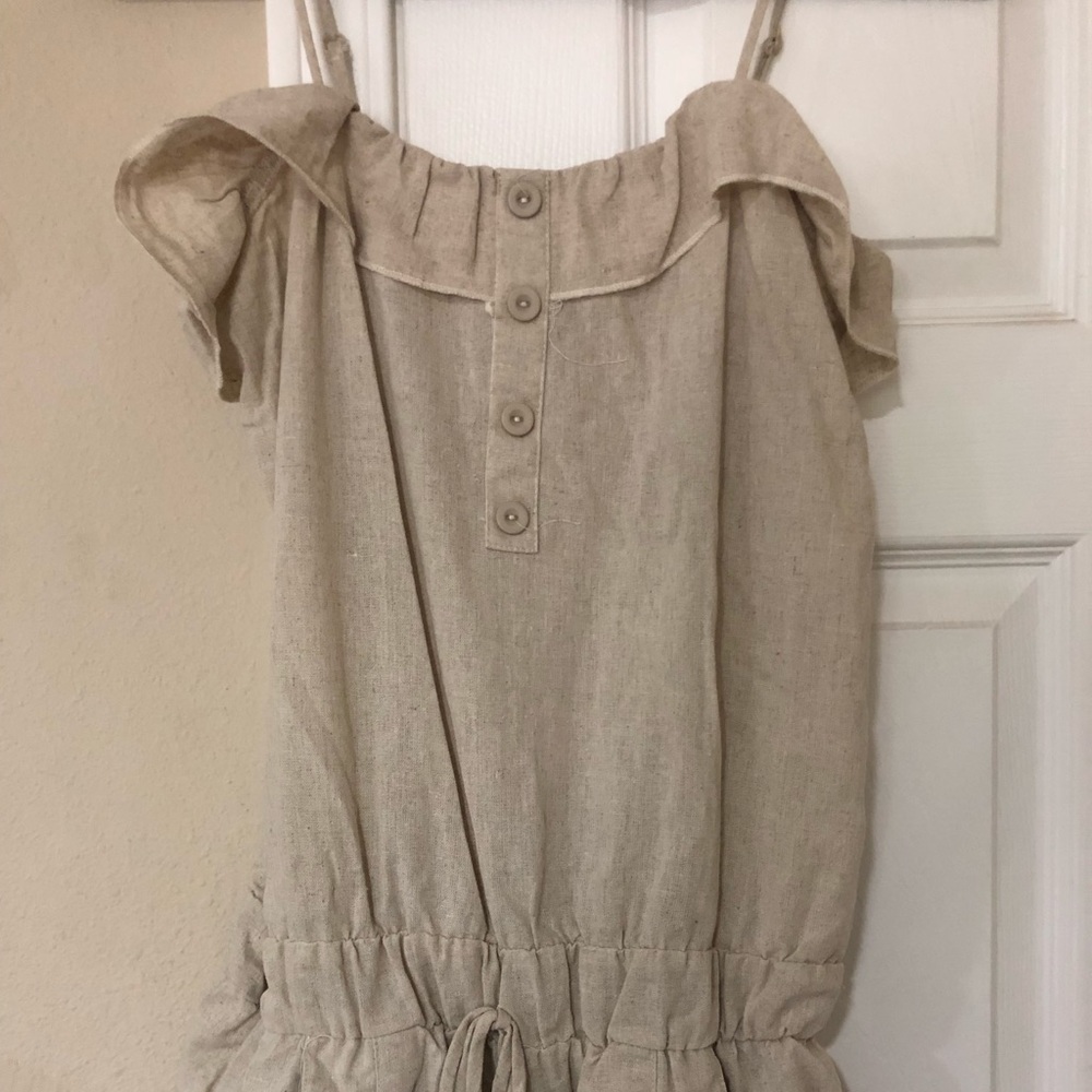 🛍💵 4/$25 Tan Ruffled Top Romper